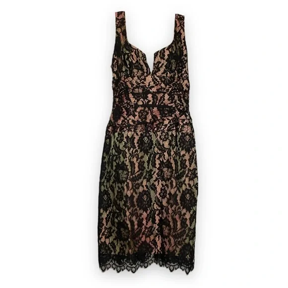 chinese dress ladies Nanette Lepore Women's Lace Bell Sleeve Cocktail Mini Dress